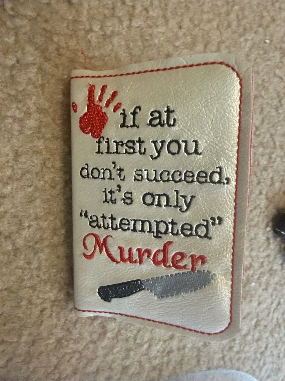 New true crime inspired notebook cover reusable with pen and key chain bag tag